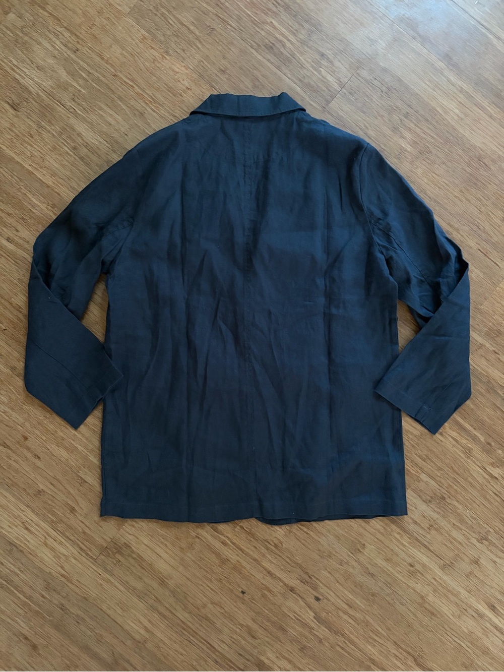 NWOT Mazhu 100% Linen Navy Blue Casual Blazer Jacket Women's Size Large - Picture 3 of 8